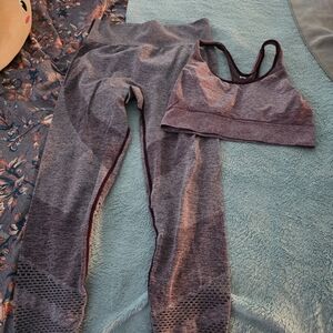 Women's Gray and Purple Intimate Set